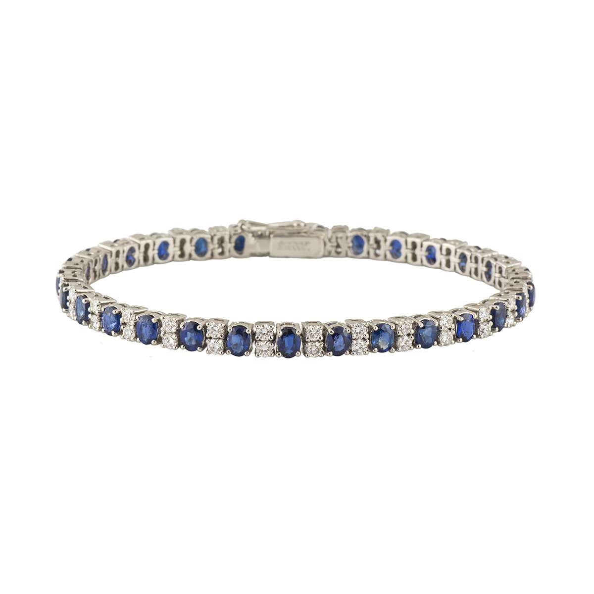 White Gold Diamond and Sapphire Bracelet | Rich Diamonds